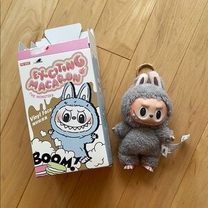 New authentic labubu Sesame bean - Exciting Macaron Vinyl Face Plush Keychain
